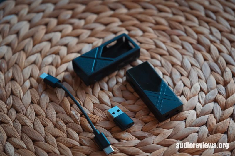 You get a cable, pleather case, and a USB-A adaptor with the KA17.